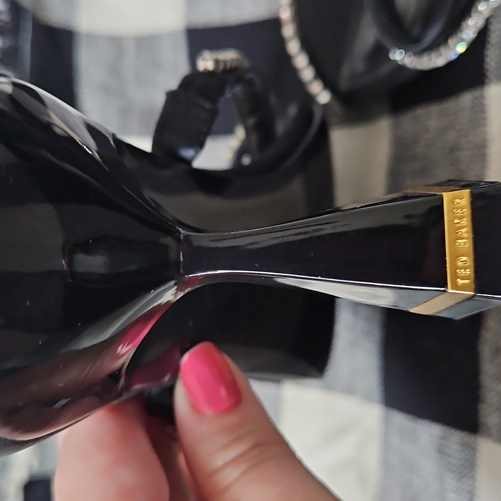 Ted Baker RINITA Diamante Satin Black Mule Heeled Sandal Size EU 39 (8.5) - Picture 8 of 15